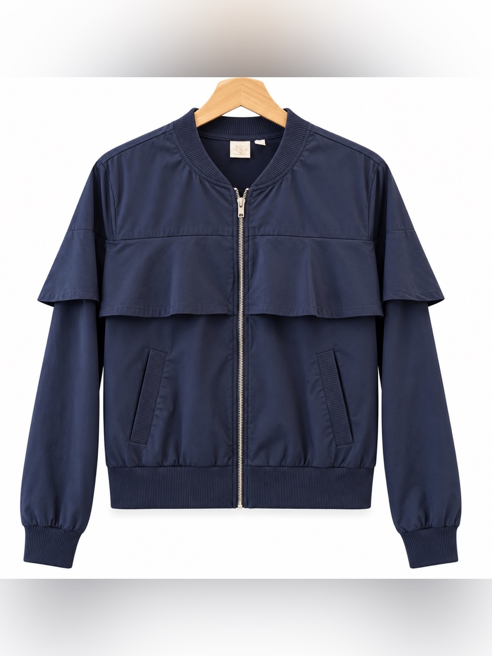 New York & Company Dark Blue Ribbed Jacket